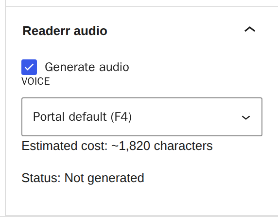 The same panel after the class is added to a Group block, showing an estimated cost of about 1,820 characters.